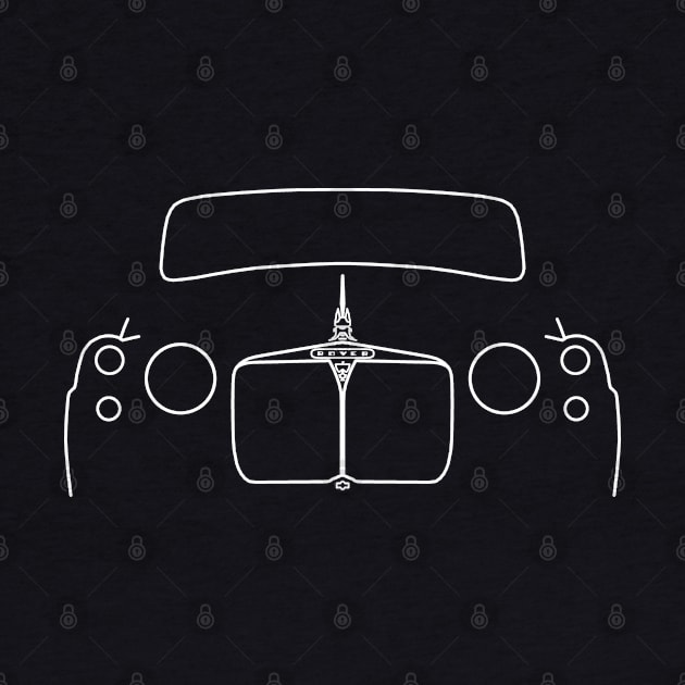 Rover P4 classic car outline graphic (white) by soitwouldseem